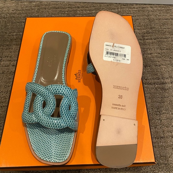 Authentic Hermes Omaha Lizard sandals - Picture 3 of 5